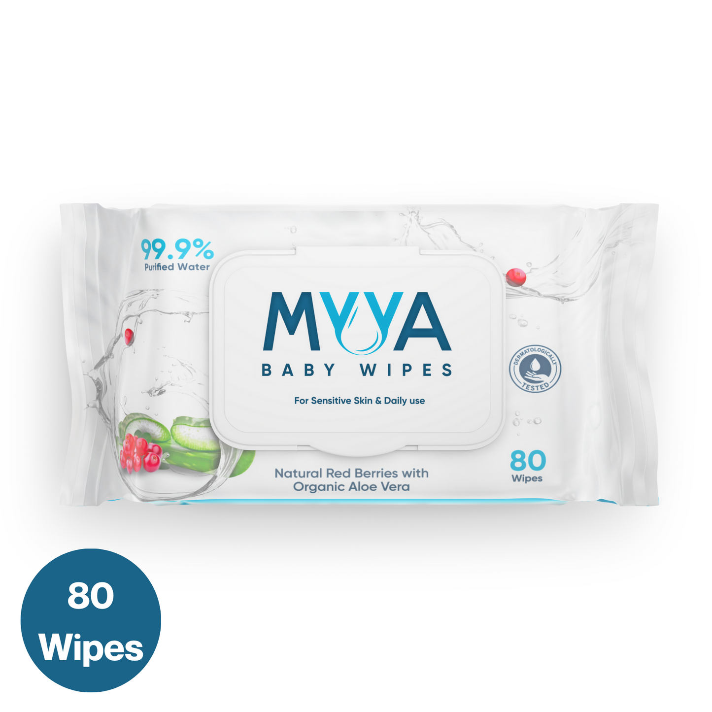 Myya Baby Wipes 80 Sheet Count Pack