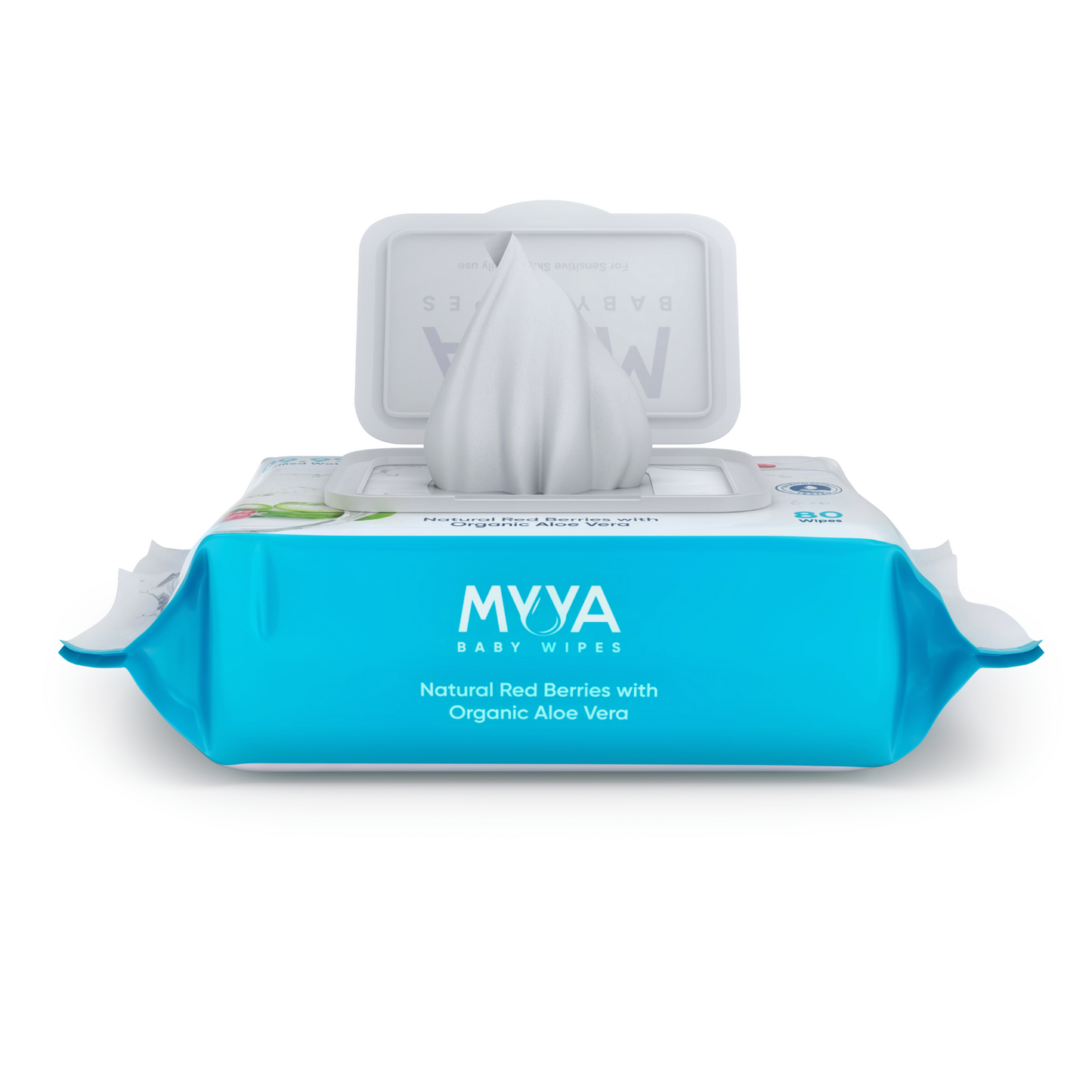 Pack of 80 Myya Baby Wipes with Aloe Vera and Red Berries