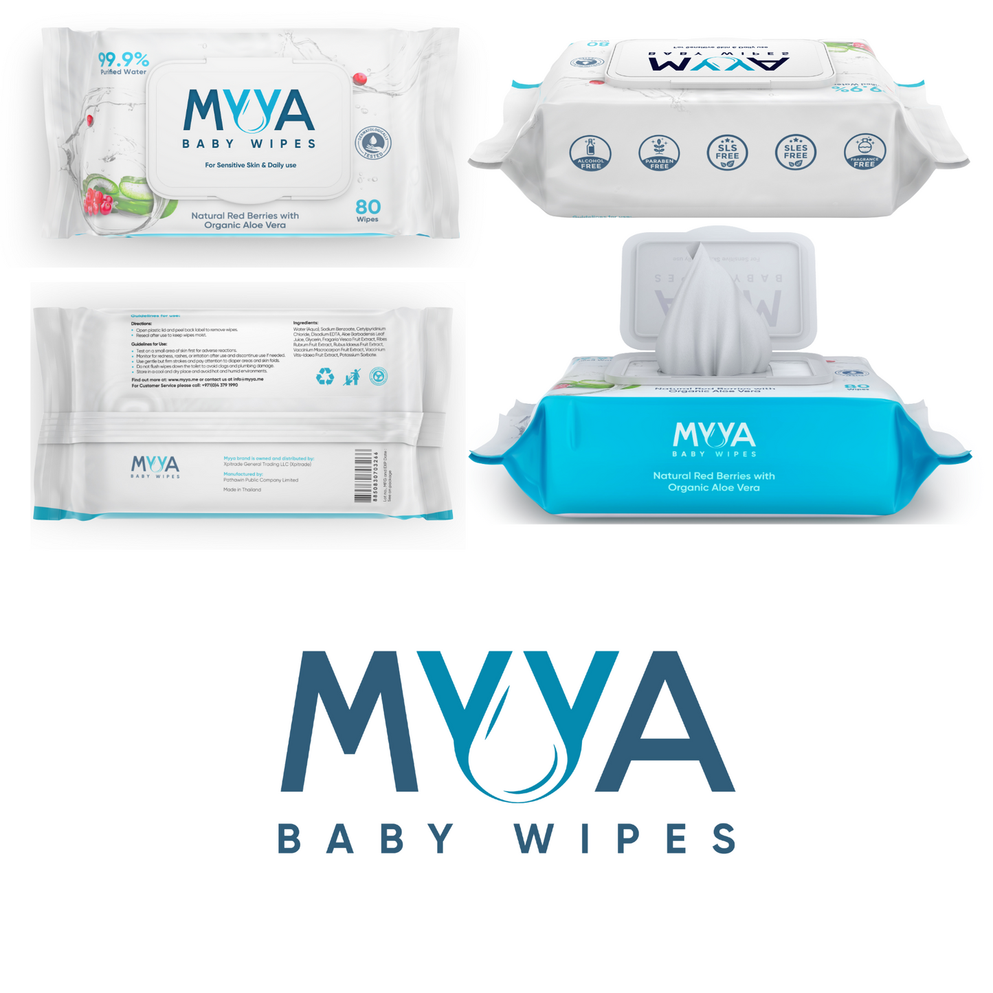 Myya Natural Baby Wipes. Gentle on your baby's bottom